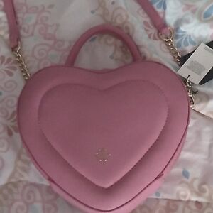 Nanette Lepore Nwt Pink Heart HTF Color Lipstick Pink Crossbody Bag